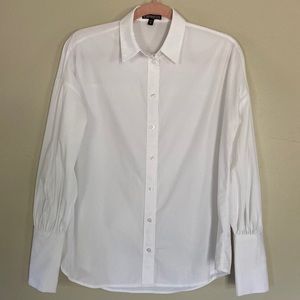 Express Button Down Shirt - White - XS